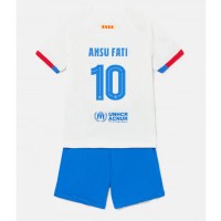 Fotbalové Dres Barcelona Ansu Fati #10 Dětské Venkovní 2023-24 Krátký Rukáv (+ trenýrky)